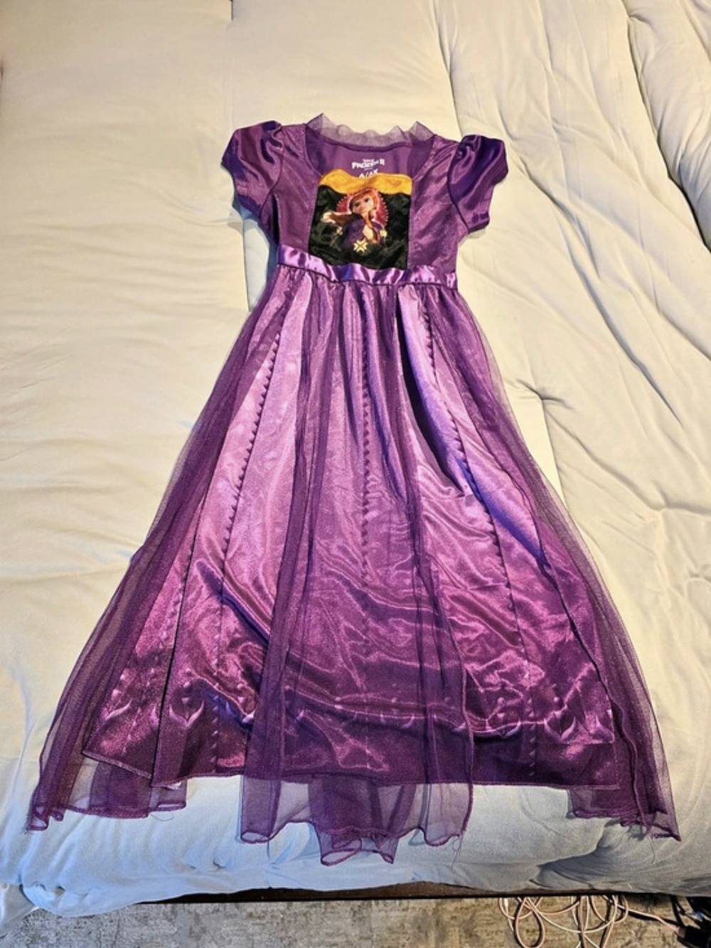 Disney Frozen 2 Princess Anna Costume Sleep Dress Purple